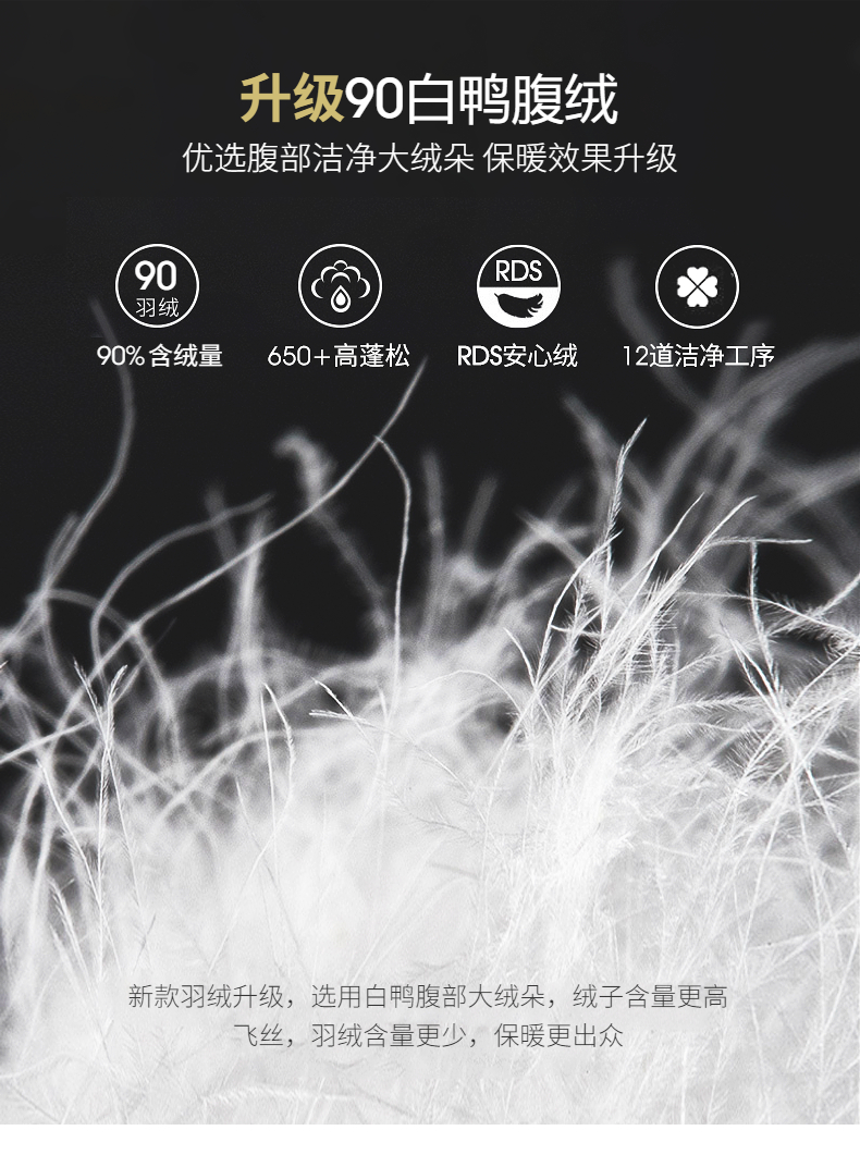 鸭鸭 2021年冬新款中老年爸爸装连帽羽绒服 图3