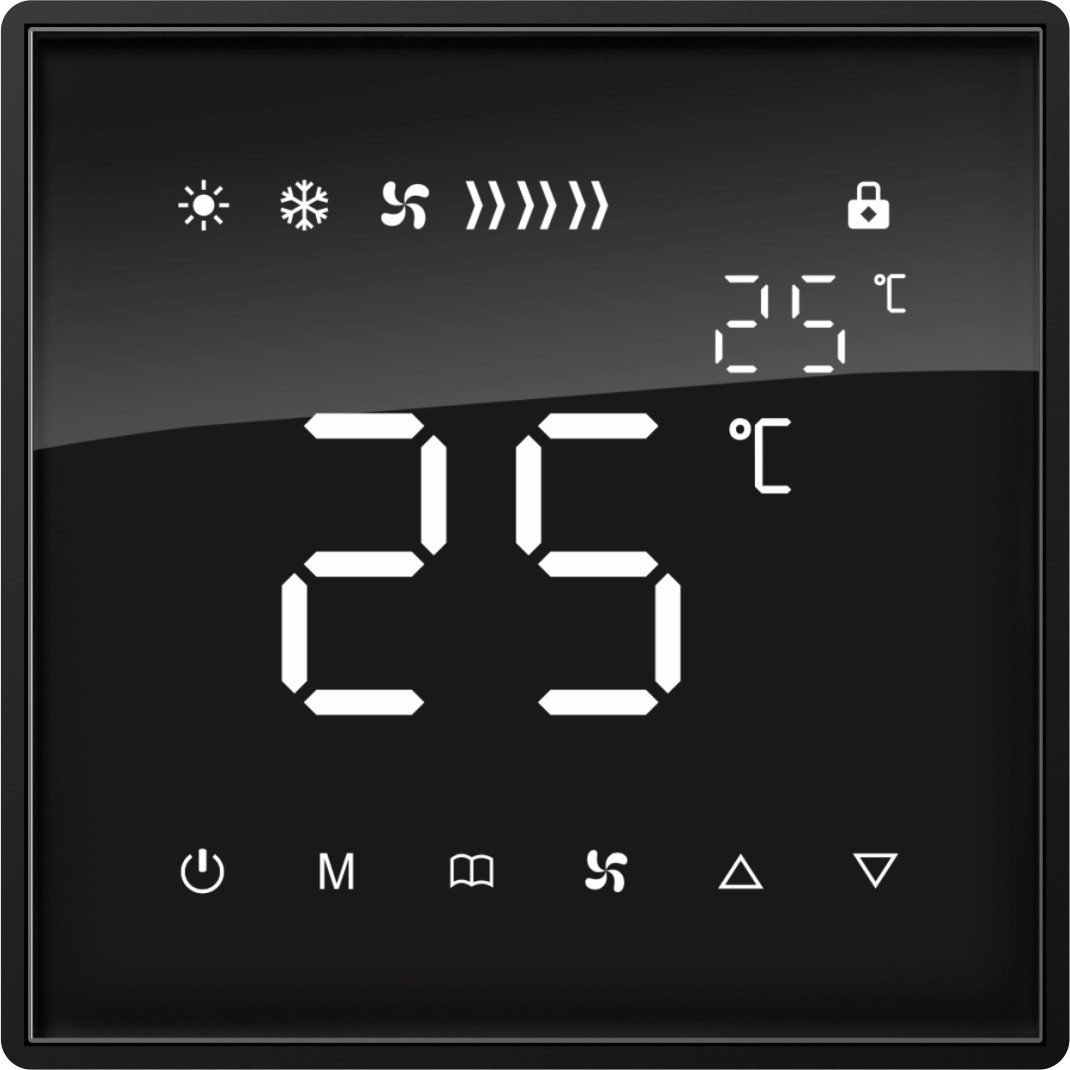 Hotel air conditioning Temperature controller Full Screen temperature-controlled temperature controller RS485 weak electric 12V Low pressure passenger control system RCU