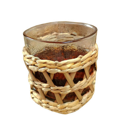 Grass and rattan woven glass cups, Nordic-style cups, water cups, kettles, country-style wine glasses, decanters, tea cups, tea sets, beer mugs