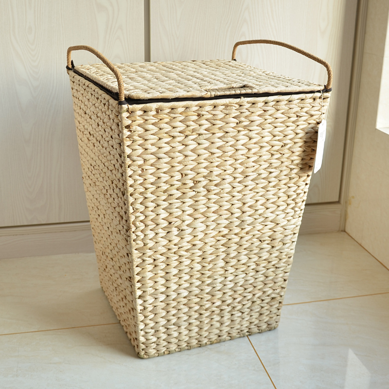 Large Nordic dirty clothes bucket rattan dirty clothes storage basket basket with lid dirty clothes basket storage box household laundry basket