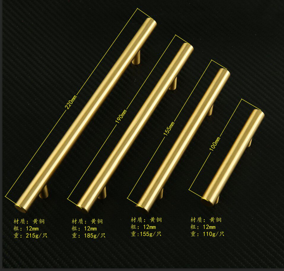 Cupboard Drawer Wardrobe Door Handle Pure Copper American Handle Nordic Brass Golden New Chinese Total Bronze Modern Brief-Taobao