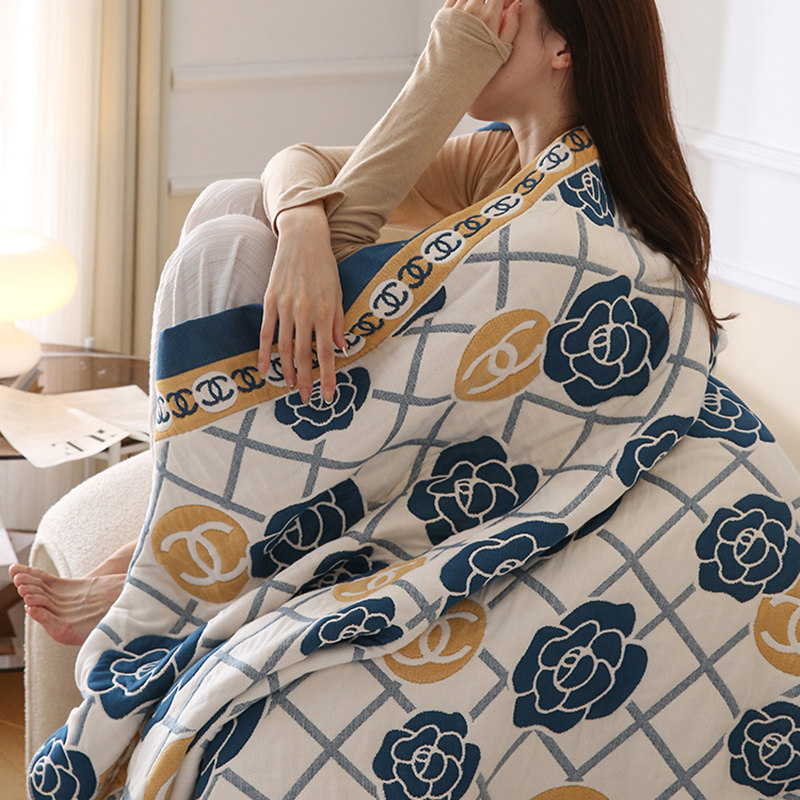 ten-layer gauze wool towels quilted by pure cotton summer cool by adult fall multifunction air conditioning cover blanket sofa with air conditioning quilt-Taobao