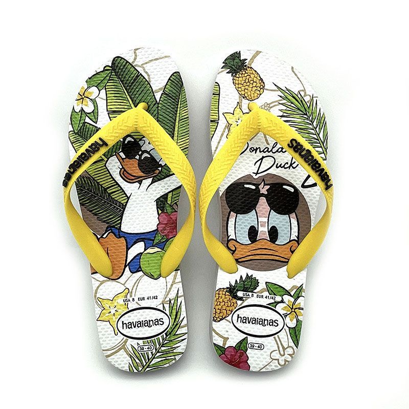 Havana Foreign Trade Flip-Flops with Brazilian Creative Prints, Breathable and Wear-Resistant, Trendy Summer Beach Style, Personalized Couple's Thong Sandals