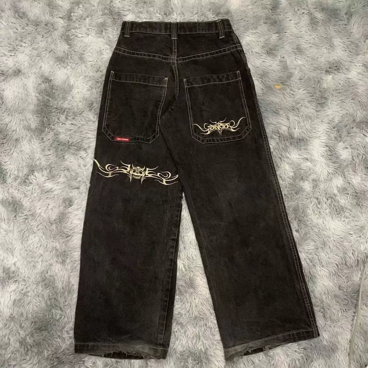 Джинсы JNCO Y2K японский стиль 2000-х, широкий мешковатый крой, размеры 28–34 (талия 72–85 см)
