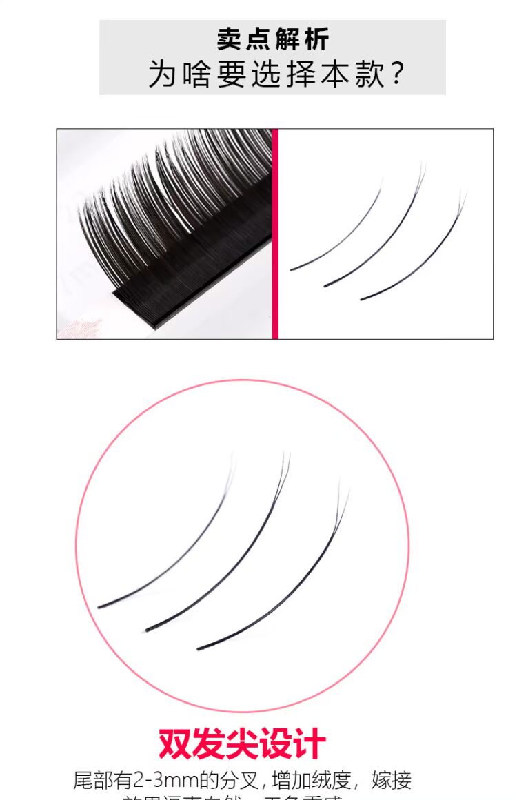 Trồng ghép lông mi giả Air Flat Hair Double Point Single Root Water Mane Mềm và dày Gió thổi Ghép lông mi - Lông mi giả keo kích mí