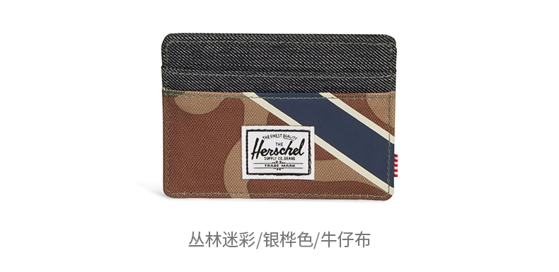 HerschelSupply Charlie Offset Series Chủ thẻ nam và nữ Chủ thẻ Thẻ nhiều khe cắm 10360 ví cầm tay nam