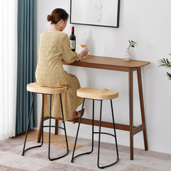 Bar Table Solid Wood High Table Home Bar Round Table Creative Simple Bar Combination Against the Wall Long Bar Counter