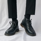 Men's genuine leather Martin boots mid-top British style increased height Korean style high-top leather boots versatile spring breathable work boots