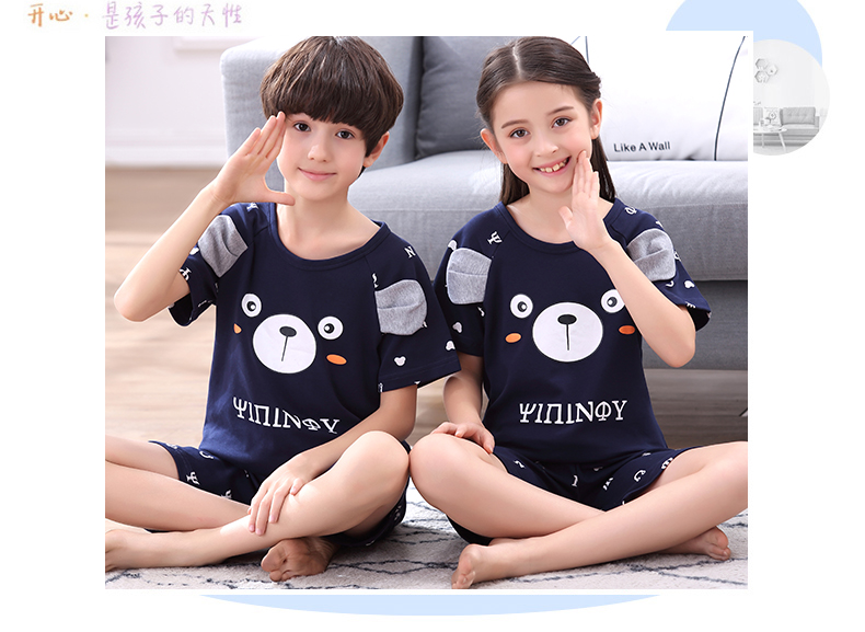 3 bộ cotton mùa hè ngắn tay gia đình của ba cha mẹ và con đồ ngủ gia đình phù hợp với mẹ và con gái trong các dịch vụ nhà lớn của trẻ em