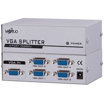 Monitor divided into four 4-port Maxtor MT-1504 VGA screen splitter VGA frequency divider VGA splitter