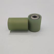 40mm outer diameter polyurethane rubber wheel rubber roller rubber roller unpowered roller with double bearing driven wheel PU customization