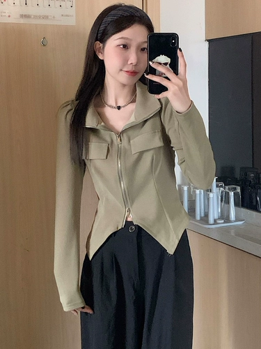 Осенний сексуальный короткий приятный телу лонгслив, большой размер