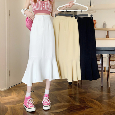 taobao agent Spring fitted skirt, long suit, plus size, fish tail, high waist, A-line, hip-accented, mid-length