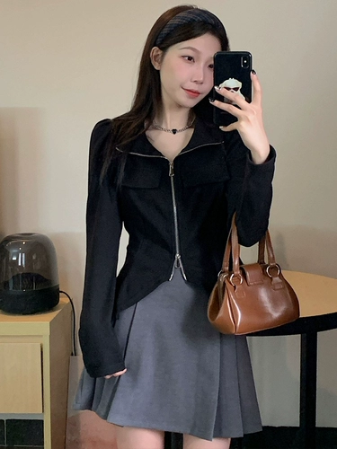 Осенний сексуальный короткий приятный телу лонгслив, большой размер