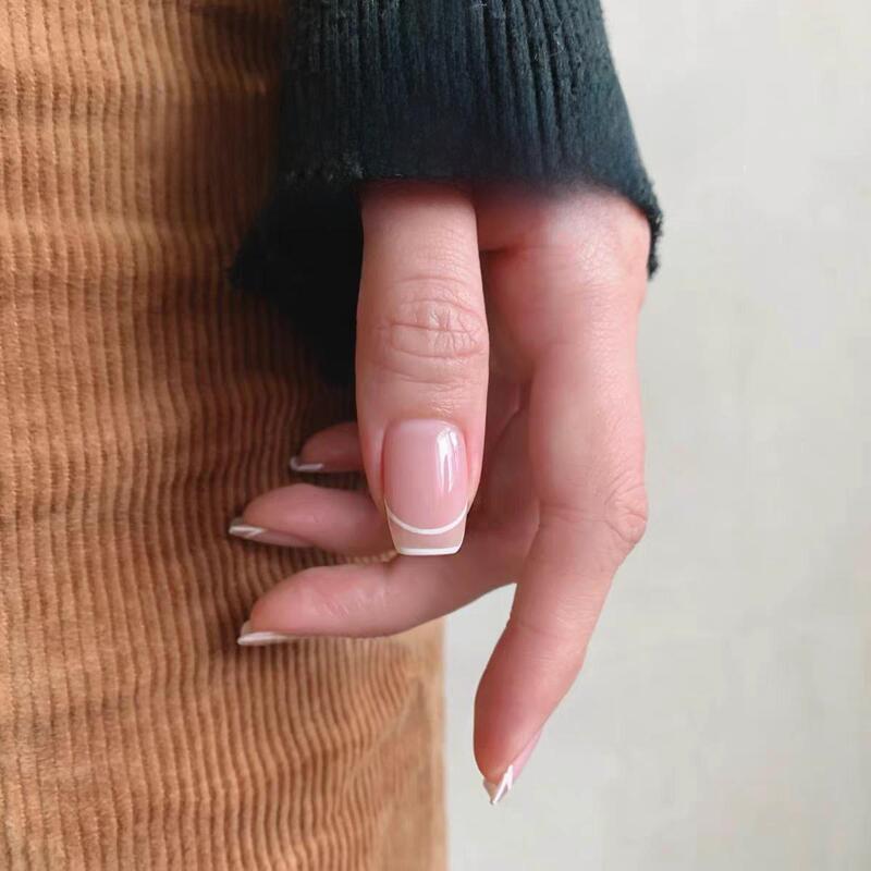 2026 New Style High-End Office Wear Nude Color Gentle and Simple Ins-Style High-End Handmade Short Press-On Nails