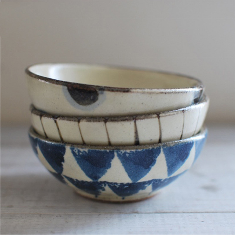 Japan's Mino burns ancient dyeing and pays pure hand-made retro small bowls, soup bowls, rice bowls, tea bowls, instant noodle bowls, pottery bowls, hand-made bowls