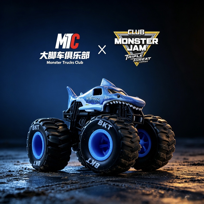 Monsterjam Megalodon Monster Truck Bigfoot Model Alloy Sliding Toy Gift 1:64 Scale