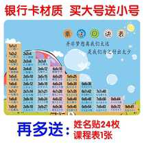  Multiplication formula table card primary school mathematics second grade 99 daily practice recitation artifact 99 multiplication and division formula table