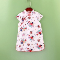 Pure Cotton Summer Girl Qipao Girls baby girls dress with dress and dress baby girls dress in the middle of the year