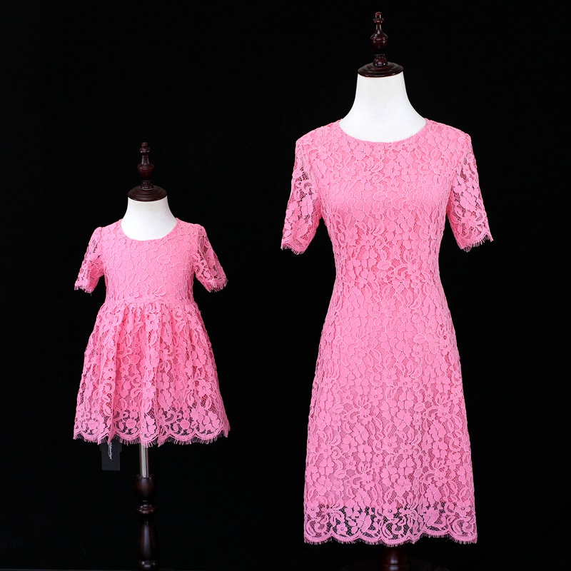 New childlike dress for the summer fitting mother and female eyelash lace dress girl CUHK Baby Baby Gown Dress