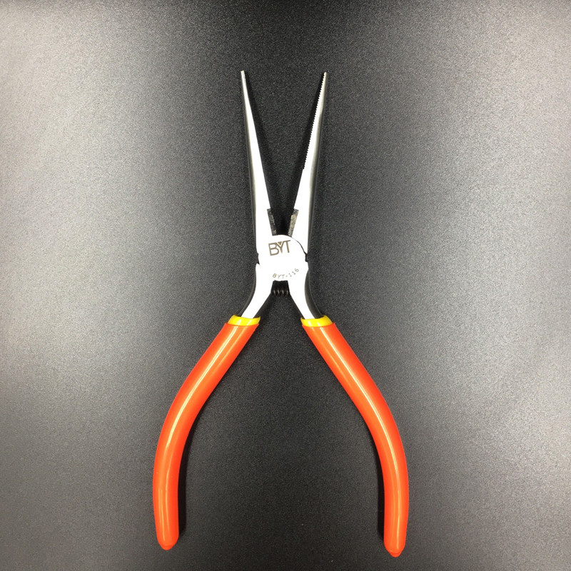 616 sharp-mouth pliers 6 inch tip pliers slim tip with teeth electronic tip Mouth pliers lengthened with teeth 5-inch 
