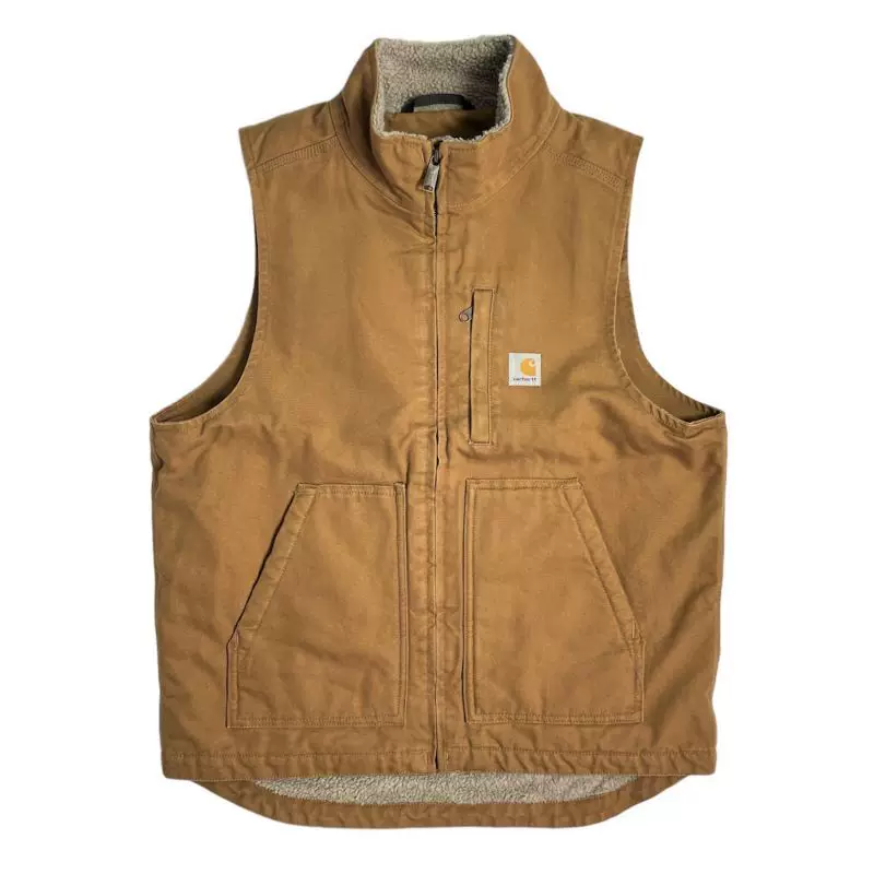 Пуховый утеплённый жилет из канваса Carhartt 104277 основной линии, плюс бархатный тёплый жилет