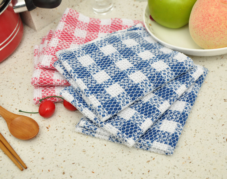 Warehouse moving big clearance full double-layer knitted honeycomb mesh cleaning towel dish towel scouring pad 2 packs