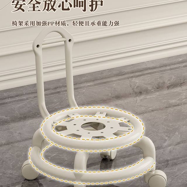 Universal Wheel Stool Backrest Pulley Low Stool Internet Celebrity Children's Small Chair Home with Baby Sofa Wheeled Bench