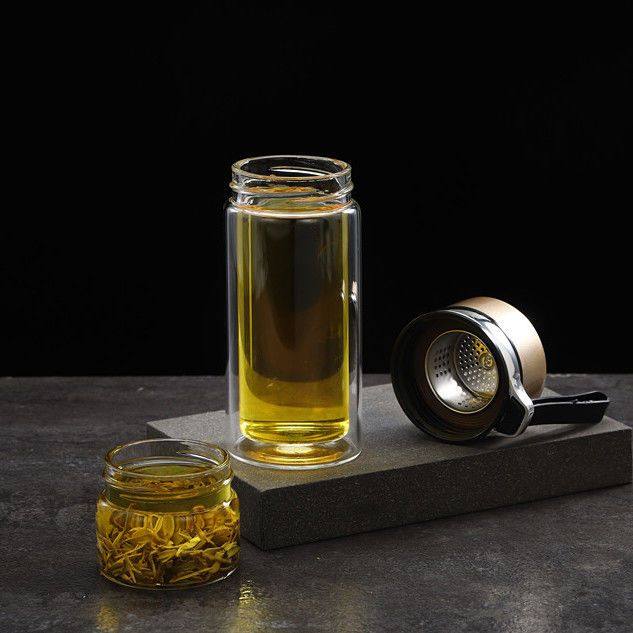 Tea Separation Cup Glass Tea Double-Layer Portable Filter Tea Cup Office Cup Water Cup Cup Separation Tea Cup