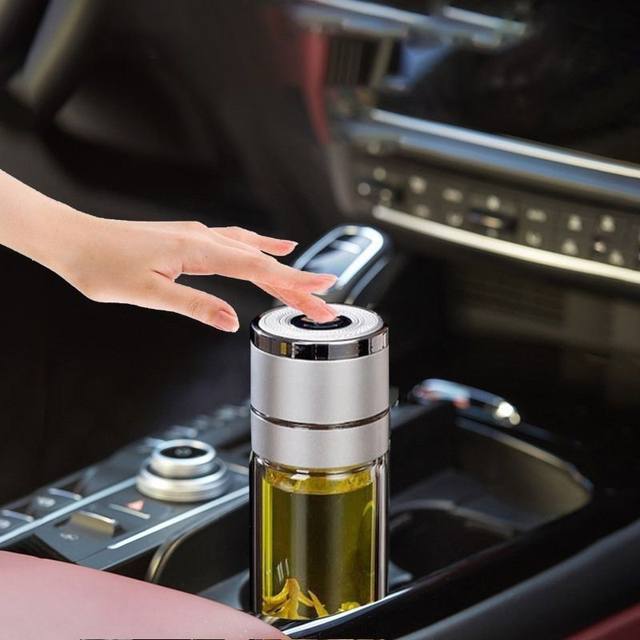 One-Click Opening Car Double-Layer Glass Men's Office Insulated Water Cup Tea Cup Quick Opening Tea Separation Cup