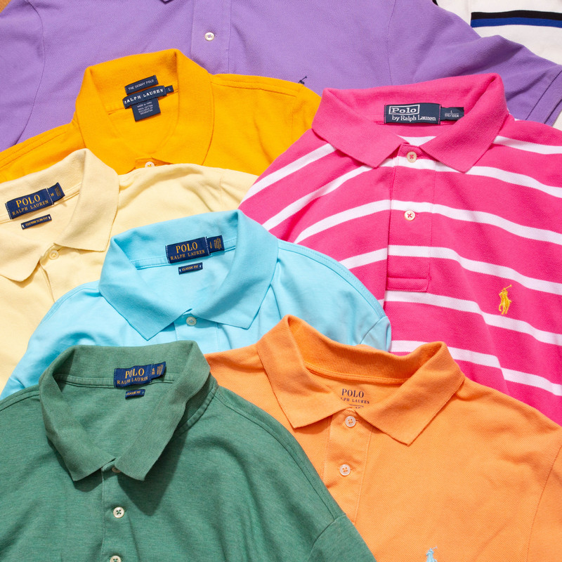 Vtg Vintage Ralph Lauren Short-Sleeved Men's and Women's T-Shirts Summer Breathable Pure Cotton Casual Polo Vtg Vintage Ralph Lauren Short-Sleeved Men's and Women's T-Shirts Summer Breathable Pure Cotton Casual Polo