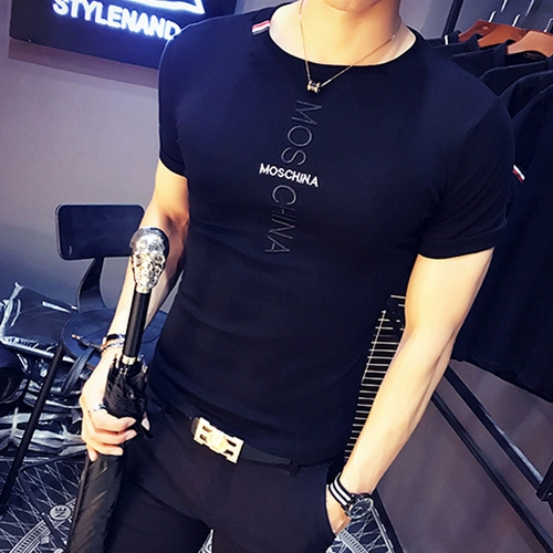 Летняя трендовая спортивная приятная телу футболка с коротким рукавом, в корейском стиле