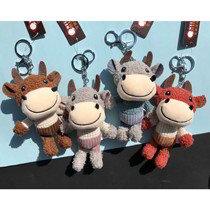 ins Net Red Girl heart keychain plush calf Doll Doll backpack pendant bag bag hanging jewelry ox year