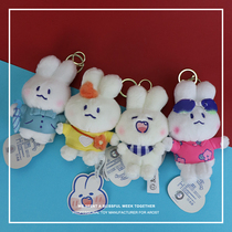 Bag girl pendant soft cute rabbit ins Wind cute soft sister backpack plush little white rabbit doll pendant key chain