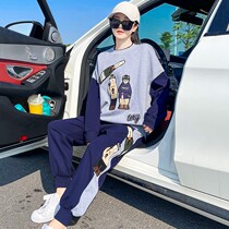 Tide card 2022 Fall new Korean version Fashion Long sleeves Acculado 100 Loose Casual Sports Suit Women