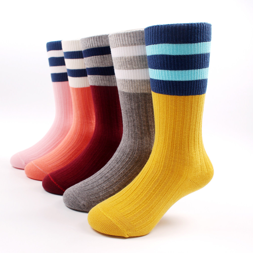 Tangram children's cotton Men's and women's autumn and winter high tube socks Children's baby socks thickened terry warm socks