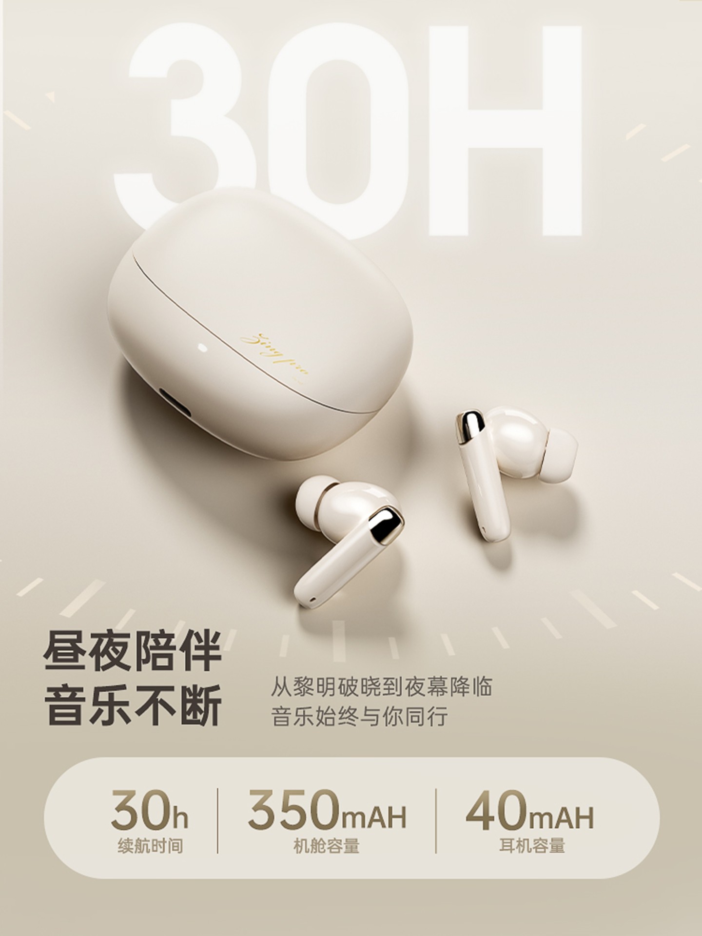 Ikf Zing Pro Bluetooth Headset Active Noise Reduction True Wireless In-Ear New Noise-Canceling Headset with Ultra-Long Standby Time