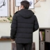 Trung niên cha quần áo cotton mùa đông nam áo khoác trùm đầu mùa đông kích thước lớn nam trung niên cộng với áo nhung dày