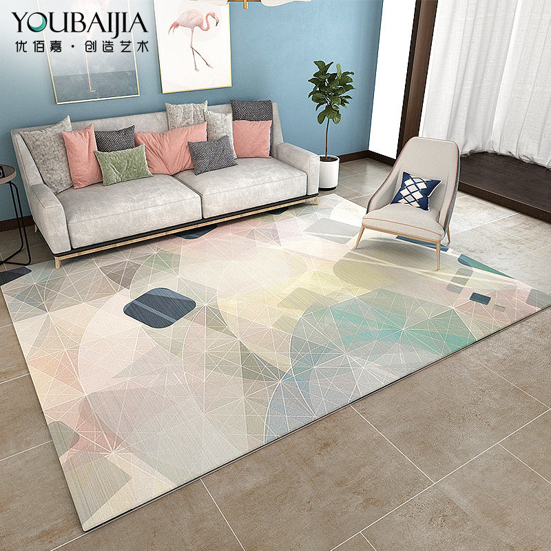 Carpet living room ins light luxury style bedroom modern minimalist hit color short hair home bedside blanket rectangular floor mat