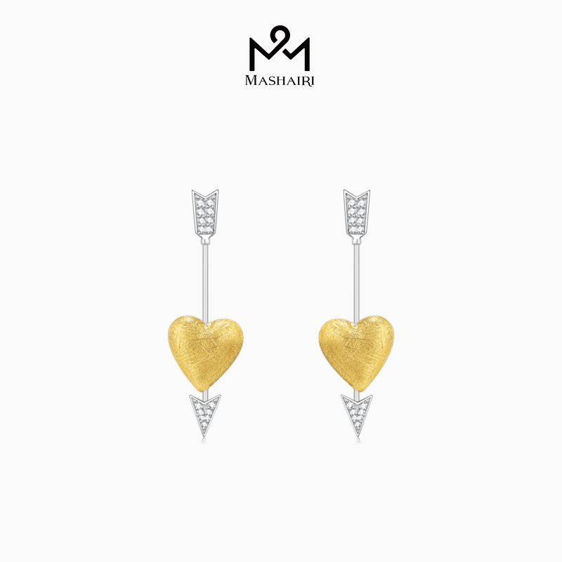 MASHAIRI Mashayery ear needle female long version of love temperament High sense round face suitable earrings