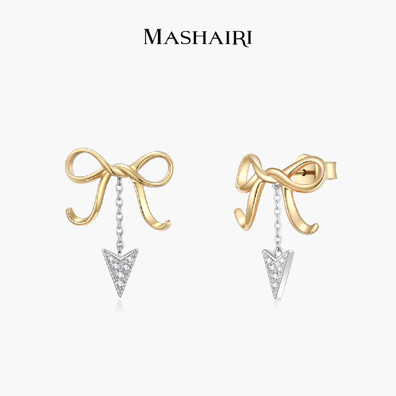 MASHAIRI arrow bow earrings women's new earrings sterling silver net red earrings explosion ins wind earrings