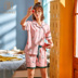 Tinh khiết Jubilee pajama mới womens mùa hè bông ngắn tay phụ nữ quần áo nhà mùa hè bông mỏng dễ thương phù hợp với đeo được. 