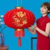 Flocking red lantern hanging decoration Indoor and outdoor lantern Outdoor balcony advertising New Year's Day New Year decoration decoration supplies