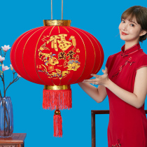 Flocking big red lantern hanging decoration indoor and outdoor lantern lamp outdoor balcony advertising New Years Day New Year decoration decoration supplies