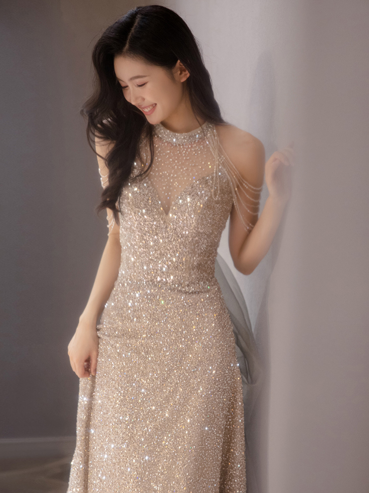 Elite silver evening dress