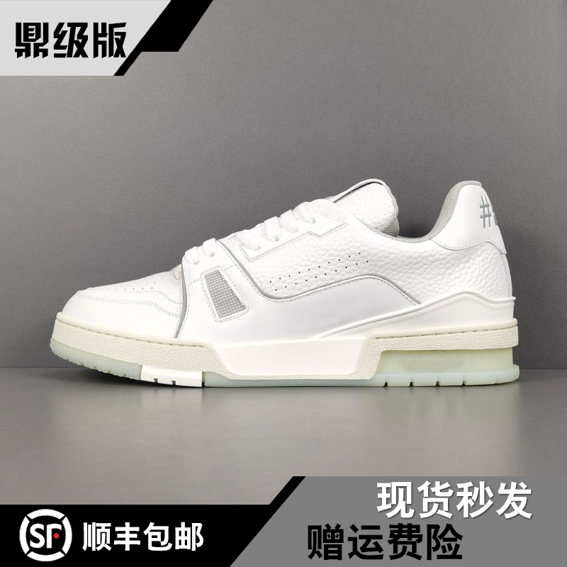 2026 New Model L Brand White Cement Genuine Leather Pebbled Texture Sports Casual Thick-Soled Unisex Blue Denim Color-Blocking Ins-Style Sneakers