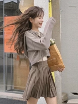 Fall new small sub-display high matching college wind mesh red temperament Fried Street 100 Plexen Dress Two-piece Suit Woman