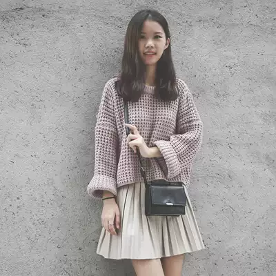 2021 autumn net red fried street sweater skirt two-piece Western style small man high pleated skirt suit female fashion