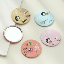 Small mirror portable folding cute ancient style makeup mirror ins girl heart portable portable mini makeup small round mirror