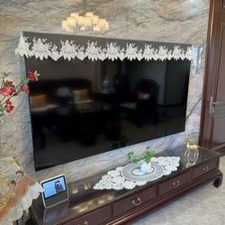 새로운 수제 비즈 TV 커버 스카프 울트라 층 곡선 스크린 홈 거실 현대 레이스 럭셔리 스카프